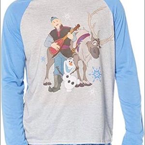 S DISNEY FROZEN Men’s raglan long sleeves sleep shirt size S